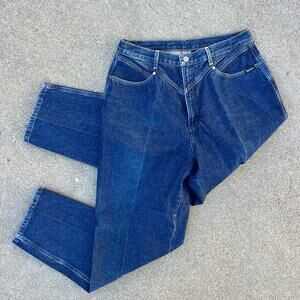 VTG 90s Rockies high rise taper ankle bareback V yoke cowgirl jeans 33" Waist